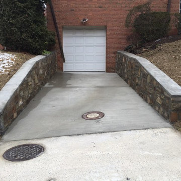 New Driveway & Field Stone Retaining Wall Repair in Washington DC - Chevy Chase