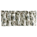 Ellis Curtain - Madison Floral 58" x 15" Tailored Valance, Blue - Make a colorful, stylish statement in any room with this rich and beautiful floral. Made with 50-percent polyester/50-percent cotton duck fabric that creates a smooth draping effect, soft texture and easy maintenance. The tailored valance is constructed with a 1.5-inch header and 1.5-inch rod pocket. Width is measured at 58-inches, while length measures 15-inches. For wider windows simply add multiply valances together. Easy care machine washable.