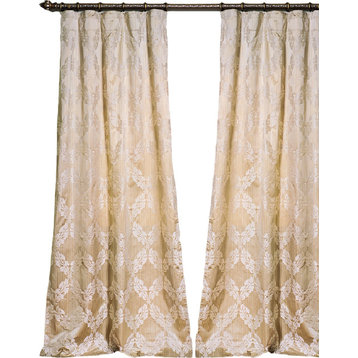 Pablo Silk Curtains, Beige, 108x52