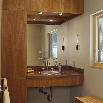 Master bathroom in Cherry and copper
