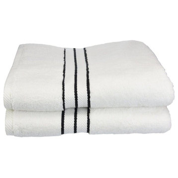 2 Piece Hotel Collection Turkish Cotton Towel, Black