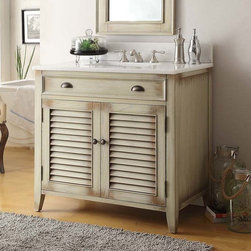 Adelina 36 inch Antique Cottage Bathroom Vanity - Bathroom Vanities And Sink Consoles