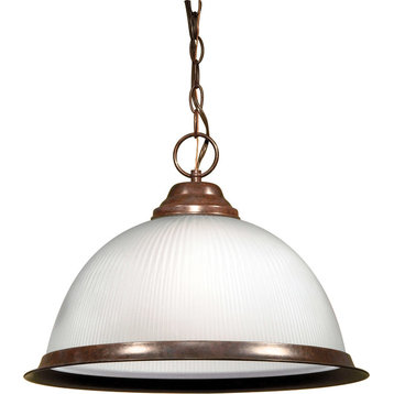 1 Light 15" Pendant, Frosted Prismatic Dome
