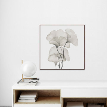 "Ginkgo Biloba Leaves" Floater Framed Painting Print on Canvas
