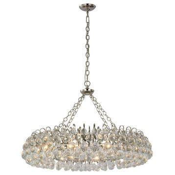 Bellvale Large Ring Chandelier in Polished Nickel with Crystal