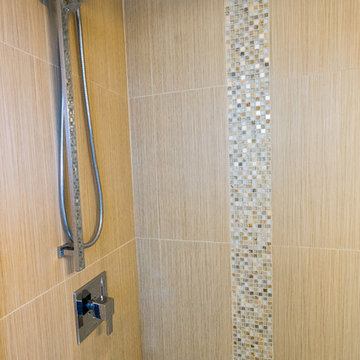 Modern Shower Tile Combo in Master Bathroom Remodel