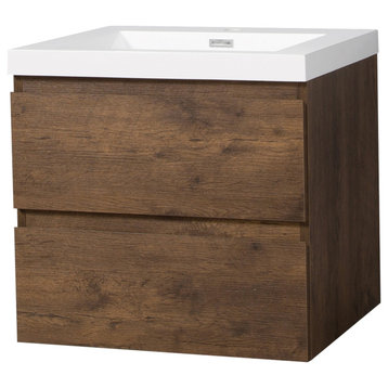 Newport Design Rose Wood Bathroom Furniture Set With Cabinet and Basin, 24"