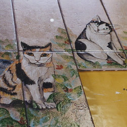 Roman Shower Design with Cats - Artwork