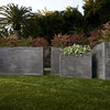Resin Stone Modular Rectangular Planter, Black, 24x24x24, Drainage