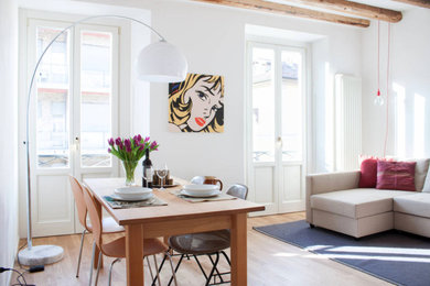 Trendy dining room photo in Milan