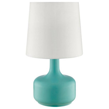 Furniture of America Megan Modern Metal Base Table Lamp in Teal Blue