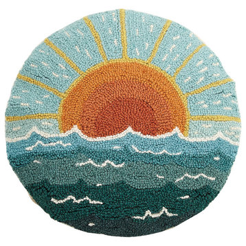 Circular Sun Seascape Hook Pillow
