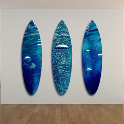 Fine Art Surf Boards - Tonga Bubble Surfboard Triptych - Sculptures