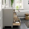 Eviva Acclaim 28" Transitional Bathroom Vanity w/ White Carrara Top, Grey
