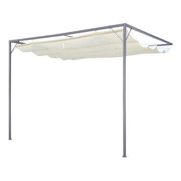 vidaXL Patio Canopy 10'x10' w/ Retractable Top Wall-mounted Backyard Awning