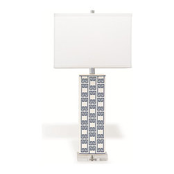 Mizner Key Navy Table Lamp - Table Lamps