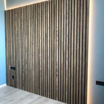 Wooden slats panel LED circuit