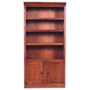 Mission Bookcase With Lower Doors, Auburn Alder