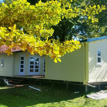 Twin backyard cabin as private martial arts studio in Armidale