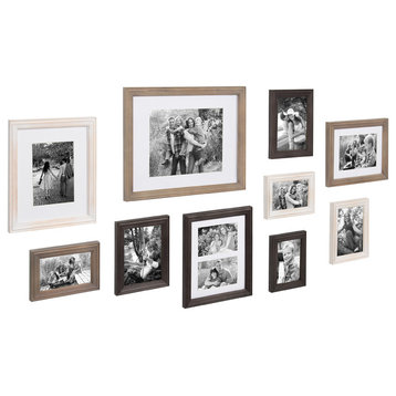 Bordeaux Gallery Wall Wood Picture Frame Set, Multi/Gray 10 Piece