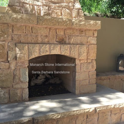 Santa Barbara Sandstone Fireplace - Bricks And Masonry