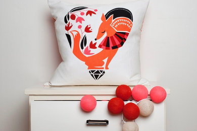 Darling Clementine Florence The Fox Cushion cover
