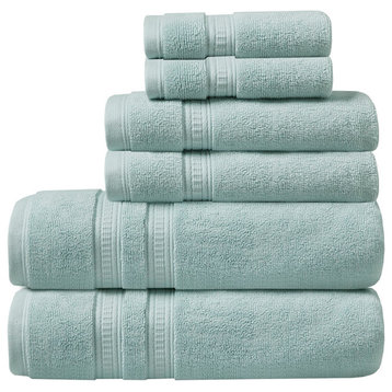 Beautyrest 750g Premium Antimicrobial 6-Piece Towel Sets, Seafoam Blue
