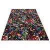 Area Rug Paint Splatter, Nylon Stainmaster Carpet, Multi Colored, 12' Round