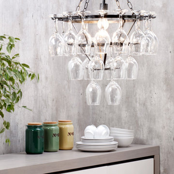 Litecraft New Wine Glass Chandelier - Black