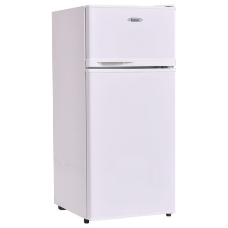 Costway 2 Doors 3.4 cu ft. Unit  Compact Mini Refrigerator Freezer Cooler