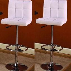 King's Brand Air Lift Adjustable Swivel Bar Stool, Set of 2 - Bar Stools And Counter Stools