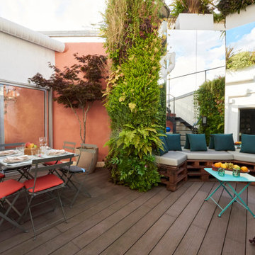 Aménagement d'une terrasse dans l'esprit terracotta