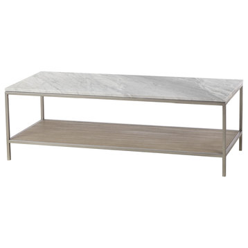 White Marble Rectangular Coffee Table, Andrew Martin Paxton