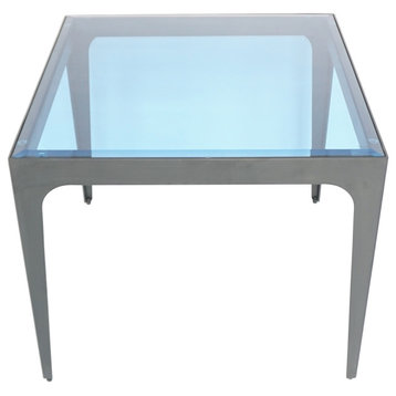 Dynasty End Table Ocean Blue Glass Top