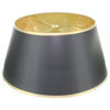 Glossy Black With Gold Lining 16" Bouillotte Style Lampshade Replacement