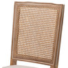 Blaese French inspired Beige Dining Chair, Set of 2, With Rattan