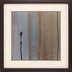 Paragon - Ribbon I Artwork - Giclee on metallic paper. Framed in block profile wood molding with brown finish.