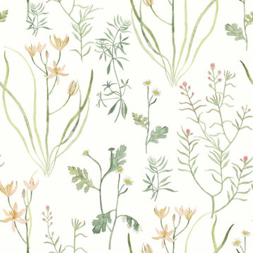 Peach Alpine Botanical Peel & Stick Wallpaper