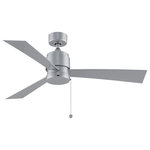 Fanimation - Zonix Wet 52" Ceiling Fan - Silver With Silver Blades - Sophisticated and stylish, The Zonix by Fanimation is the perfect eye candy for any contemporary room. The minimalist appearance and intelligent design of this three bladed ceiling fan are the perfect dichotomy of simple and smart. The Zonix, is wet location rated and includes blades which makes this the perfect ceiling fan for anyone who wants contemporary fashion without any high maintenance hassles. The housing and switch cup of the Zonix are made of all-weather composite material, instead of steel and are completely rust proof.