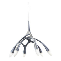Grey Resin Six Lights Art Bar Lighting - Chandeliers