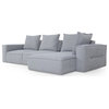 Josie Fabric Sectional Sofa 3pc, Light Grey