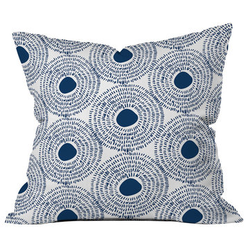 Camilla Foss Circles, Blue II Throw Pillow, 18"x18"