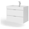 Boutique Bath Vanity, High Gloss White, 30", Single Sink, Wall Mount
