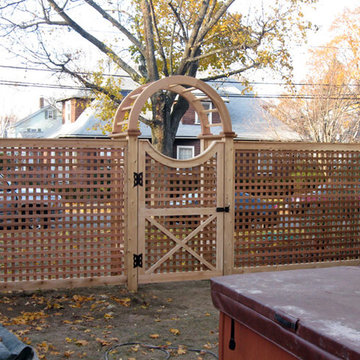 Cedar Gate with Lattice and Arbor