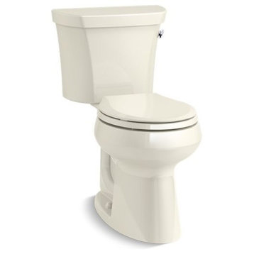 Kohler Highline 2-Piece Round-Front 1.28 GPF Toilet w/ Right-Hand Lever, Biscuit