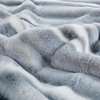 Tip Dying Two Tone Faux Fur Throw, Blue White
