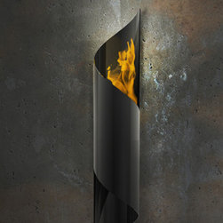 DecorPro 4'' x 22.5'' Nuvo Wall Mounted Gunmetal Grey Fireburner D13300 - Indoor Fireplaces