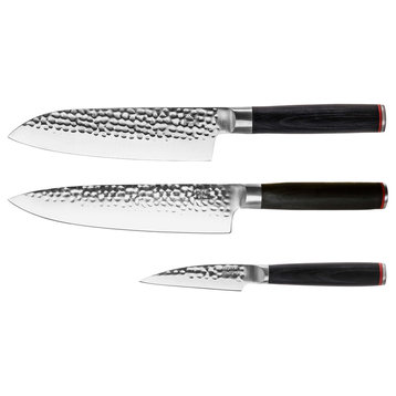 Kotai High Carbon Stainless Steel Pakka Chef's Essential 3-Piece Knife Set