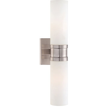 Compositions 2 Light Wall Sconce, Brushed Nickel