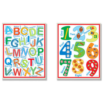 Letters and Numbers, Primary Colors 2-Piece Wall Plaque Set